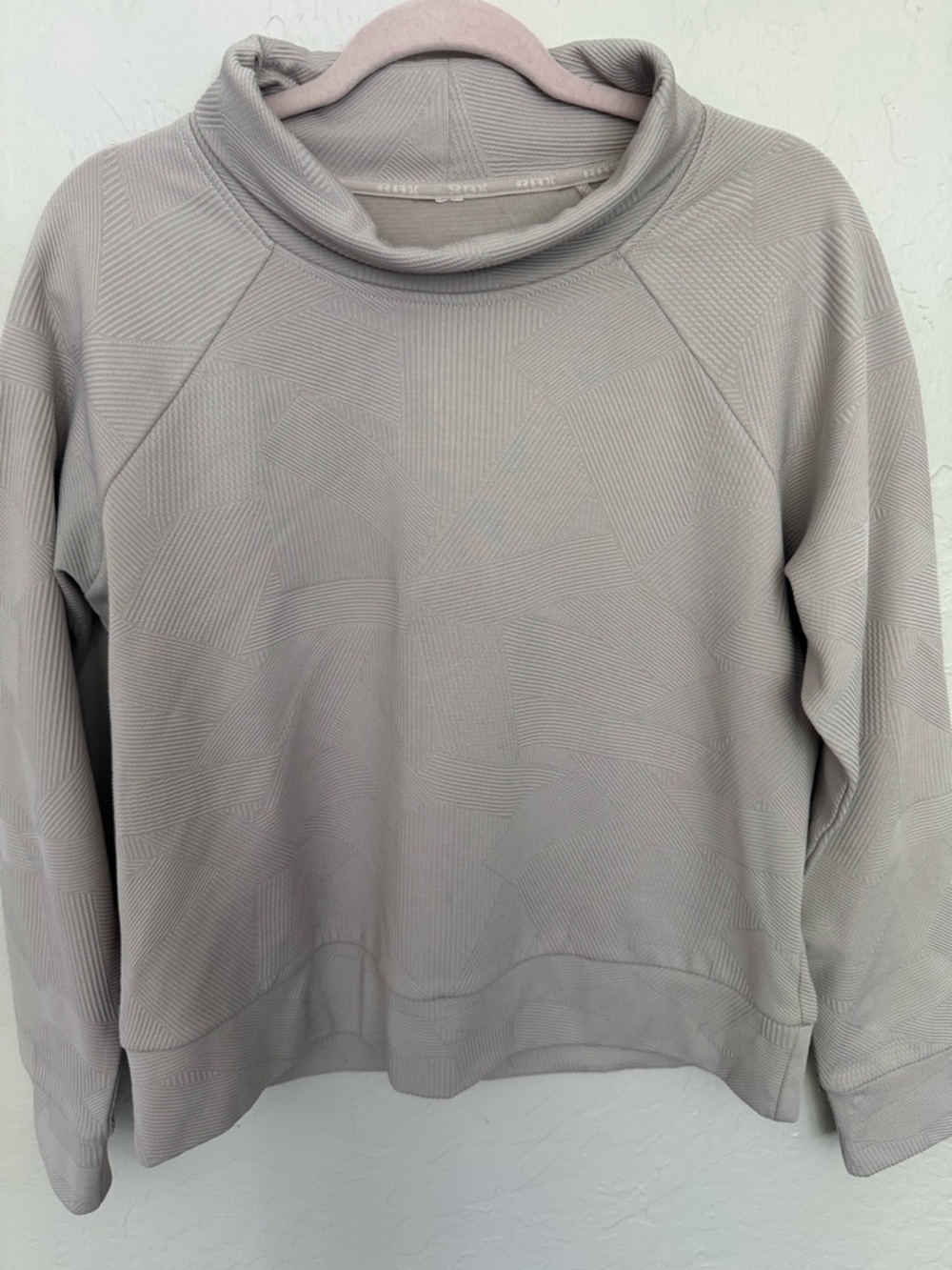 RBX Light Gray Textured Cowl Neck Sweater